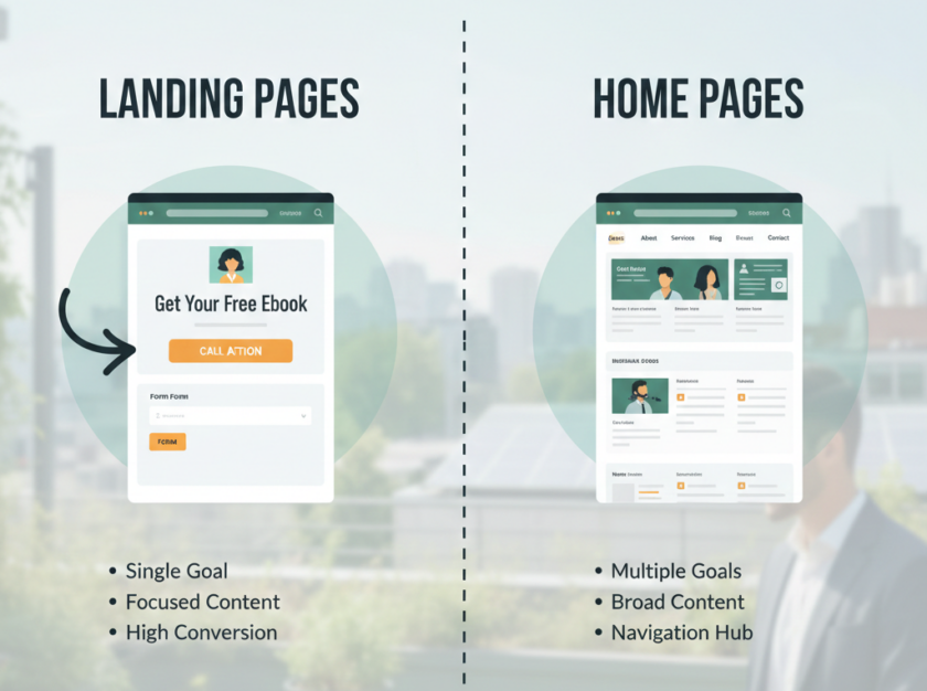 LANDING PAGES vs. HOME PAGES